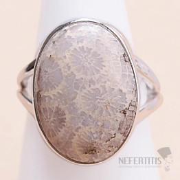 Coral fossil Indonesian ring silver Ag 925 R359