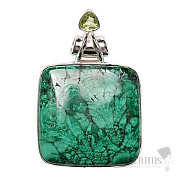 Malachite pendant silver Ag 925 P36