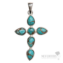 Dizajnový prívesok tyrkys modrý striebro Ag 925 P360