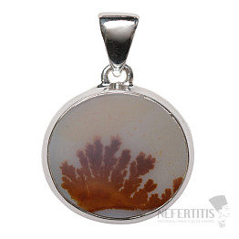 Achát dendritický prívesok striebro Ag 925 P3609