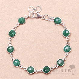 Smaragd indický (upravený) náramok striebro Ag 925 36894