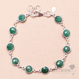 Smaragd indický (upravený) náramok striebro Ag 925 36895