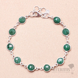 Smaragd indický (upravený) náramok striebro Ag 925 36897