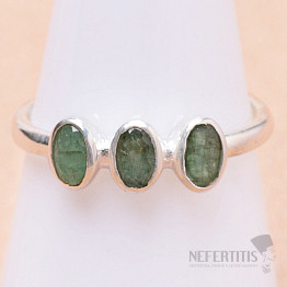 Smaragd indický - upravený prsteň striebro Ag 925 36935