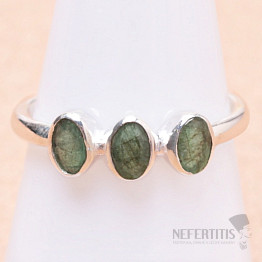 Smaragd indický - upravený prsteň striebro Ag 925 36940