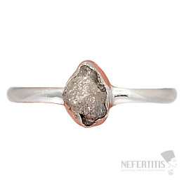 Diamond natural raw ring silver Ag 925 R370