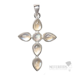 Dizajnový prívesok mesačný kameň dúhový striebro Ag 925 P371