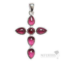 Designer pendant garnet silver Ag 925 P372