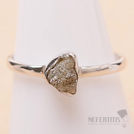Diamant prírodný surový prsteň striebro Ag 925 R373