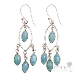 Larimar náušnice striebro Ag 925 E374