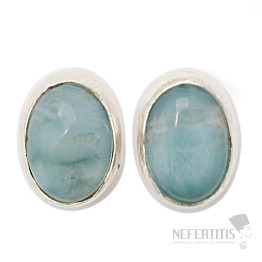 Larimar náušnice kôstky striebro Ag 925 37444