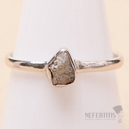 Diamant přírodní surový prsten stříbro Ag 925 R376