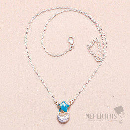 Opál dendritický náhrdelník stříbro Ag 925 37643
