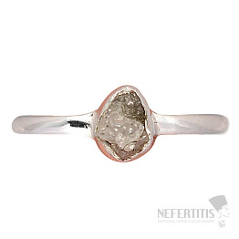 Diamond natural raw ring silver Ag 925 R379