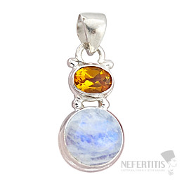 Mondstein Regenbogen Anhänger Silber Ag 925 38058