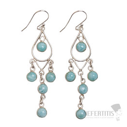 Larimar náušnice striebro Ag 925 E381
