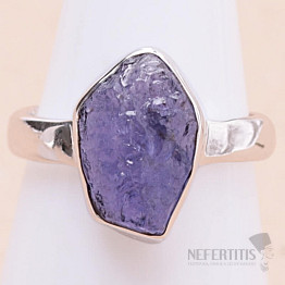 Tanzanit surový prsteň striebro Ag 925 LOT381