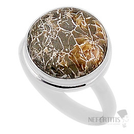 Koral petoskey stone prsteň striebro Ag 925 38134