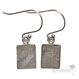 Meteorite Muonionalusta earrings silver Ag 925 E382