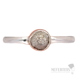 Diamond natural raw ring silver Ag 925 R384