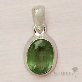 Kyanite green cut pendant silver Ag 925 P384