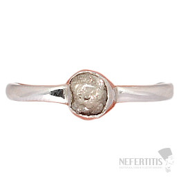 Diamant přírodní surový prsten stříbro Ag 925 R387