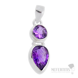 Amethyst cut pendant silver Ag 925 38927