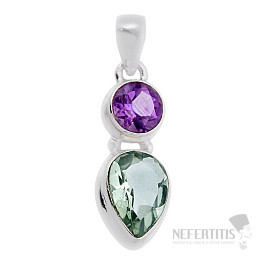 Green amethyst - prasiolite pendant silver Ag 925 38931