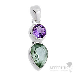 Ametyst zelený - prasiolit přívěsek stříbro Ag 925 38933
