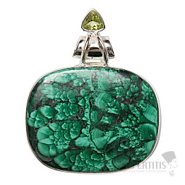Malachite pendant silver Ag 925 P39