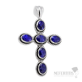 Indian sapphire (treated) pendant silver Ag 925 39046