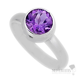 Amethyst-geschliffener Ring, Silber Ag 925 39190