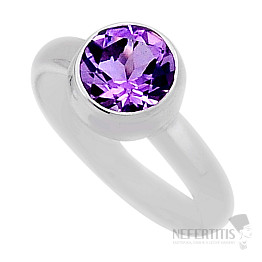 Ametyst brúsený prsteň striebro Ag 925 39193
