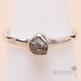Diamant přírodní surový prsten stříbro Ag 925 R393