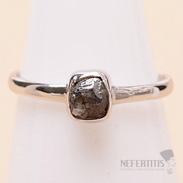 Diamant přírodní surový prsten stříbro Ag 925 R395