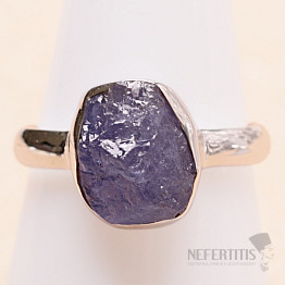 Tanzanit surový prsteň striebro Ag 925 LOT396