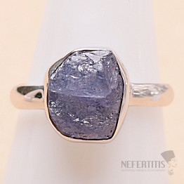 Tanzanit surový prsten stříbro Ag 925 LOT397