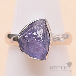 Tanzanit surový prsten stříbro Ag 925 LOT398