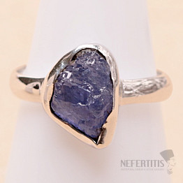Tanzanit surový prsten stříbro Ag 925 LOT399