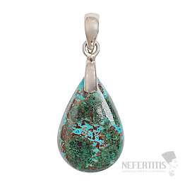 Malachite and cuprite pendant silver Ag 925 no. 4