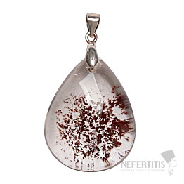 Lodolith-Kristall mit Einschlüssen, Anhänger aus Silber Ag 925 Nr. 4