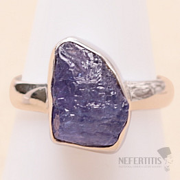 Tanzanit surový prsten stříbro Ag 925 LOT403