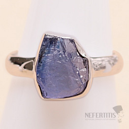 Tanzanit surový prsten stříbro Ag 925 LOT405