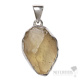 Líbyjské púštne sklo prívesok striebro Ag 925 B406