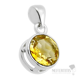 Citrine cut pendant silver Ag 925 40687