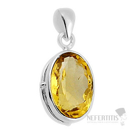 Citrín brúsený prívesok striebro Ag 925 40689