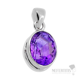 Amethyst cut pendant silver Ag 925 40713