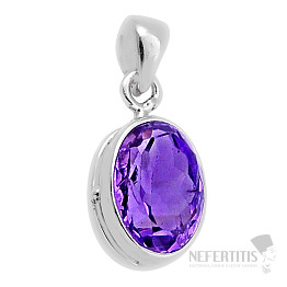 Amethyst cut pendant silver Ag 925 40714