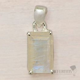Moonstone rainbow pendant silver Ag 925 42599