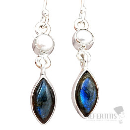 Labradorit náušnice striebro Ag 925 42702